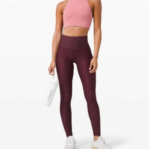 Nwt Lululemon  28" mapped out Tight 28" cassis/smoky red SenseKnit *camo* - Picture 4 of 8